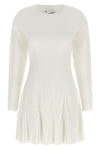 the elisabetta franchi white knit dress defines a feminine silhouette through a