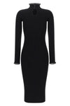 the elisabetta franchi midi dress defines the silhouette through a rigorous ribb