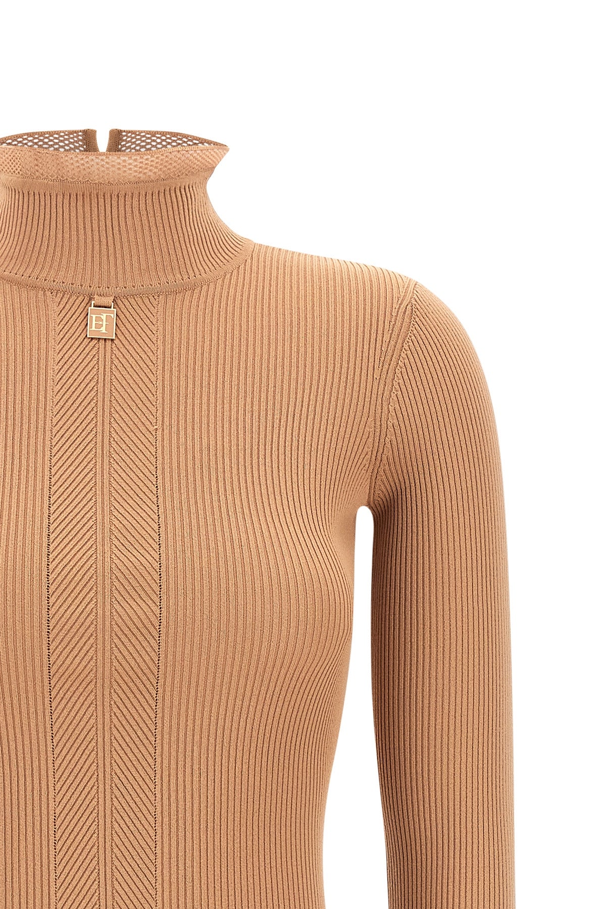 the elisabetta franchi midi dress defines the silhouette through a sophisticated