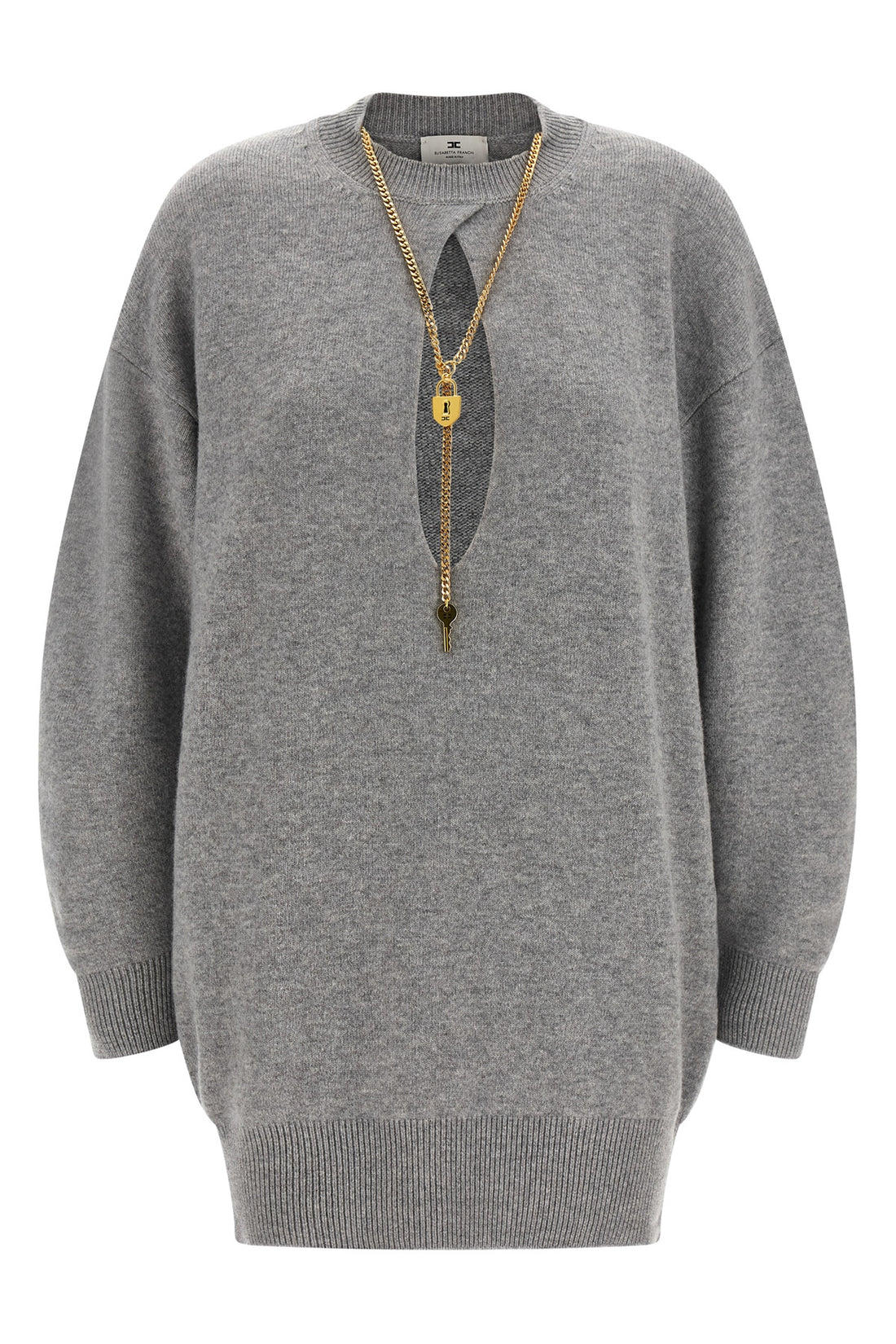 ELISABETTA FRANCHI 38 the elisabetta franchi knitted dress defines a new interpretation of knitwear th