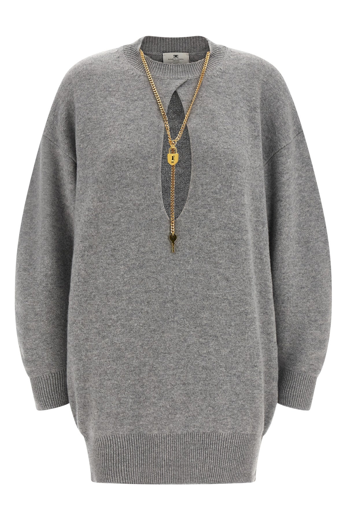 the elisabetta franchi knitted dress defines a new interpretation of knitwear th