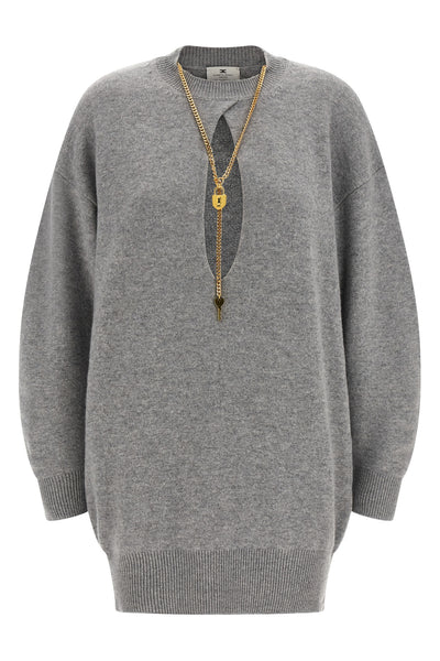 the elisabetta franchi knitted dress defines a new interpretation of knitwear th