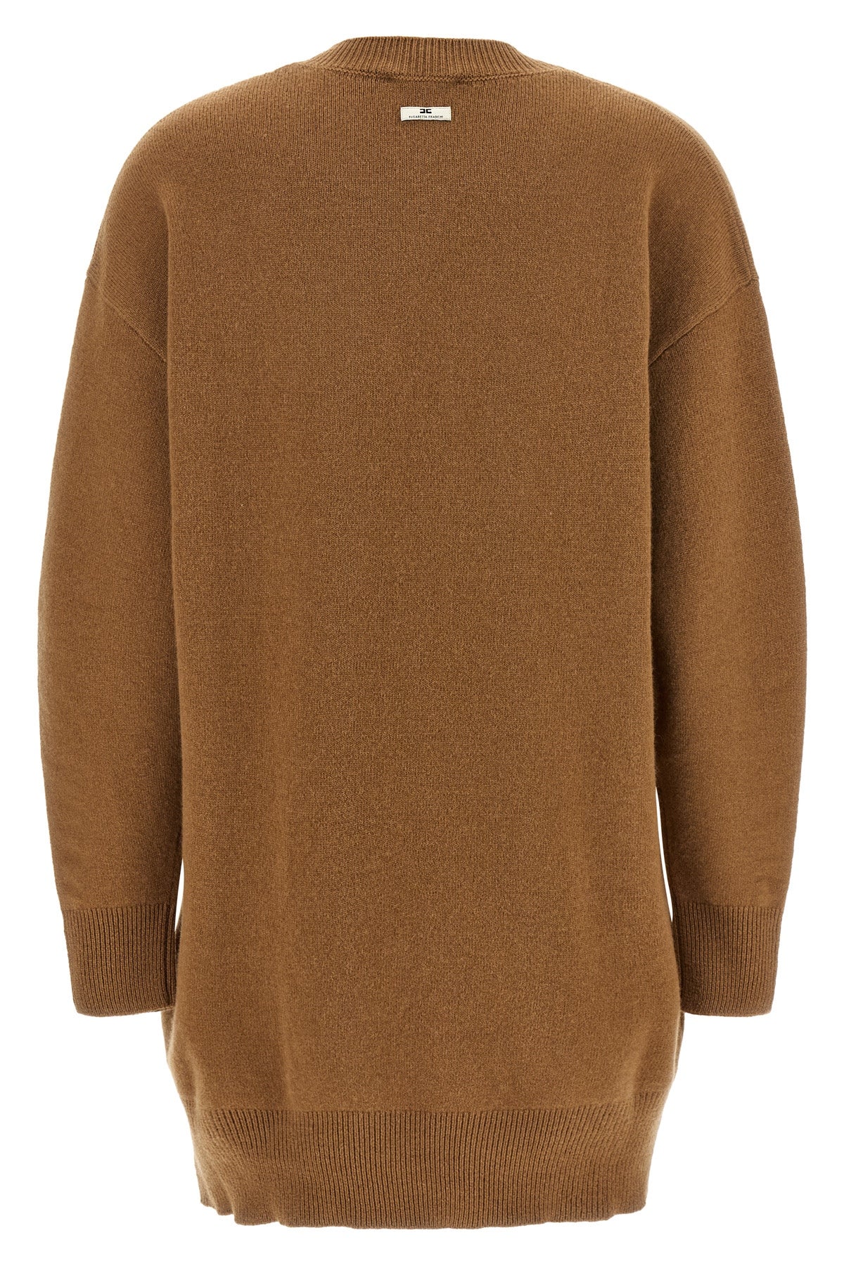the elisabetta franchi knitted dress is distinguished by an oversized silhouette
