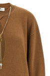 the elisabetta franchi knitted dress is distinguished by an oversized silhouette