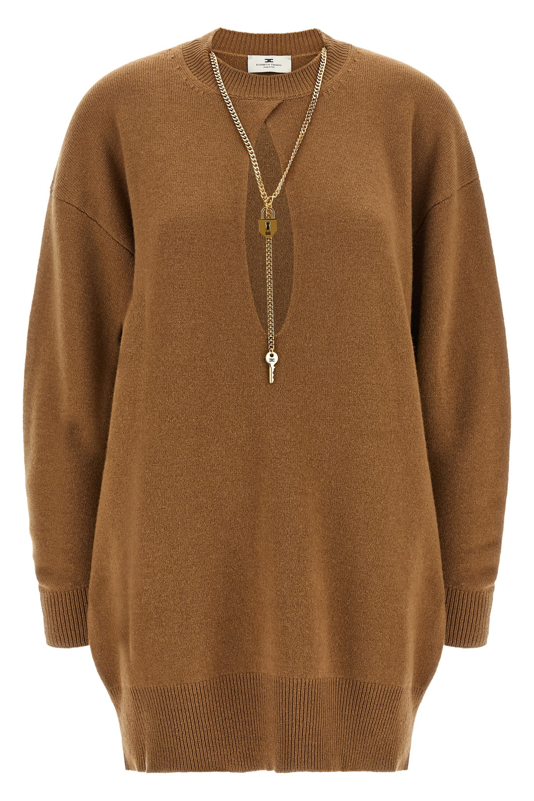 ELISABETTA FRANCHI 38 the elisabetta franchi knitted dress is distinguished by an oversized silhouette