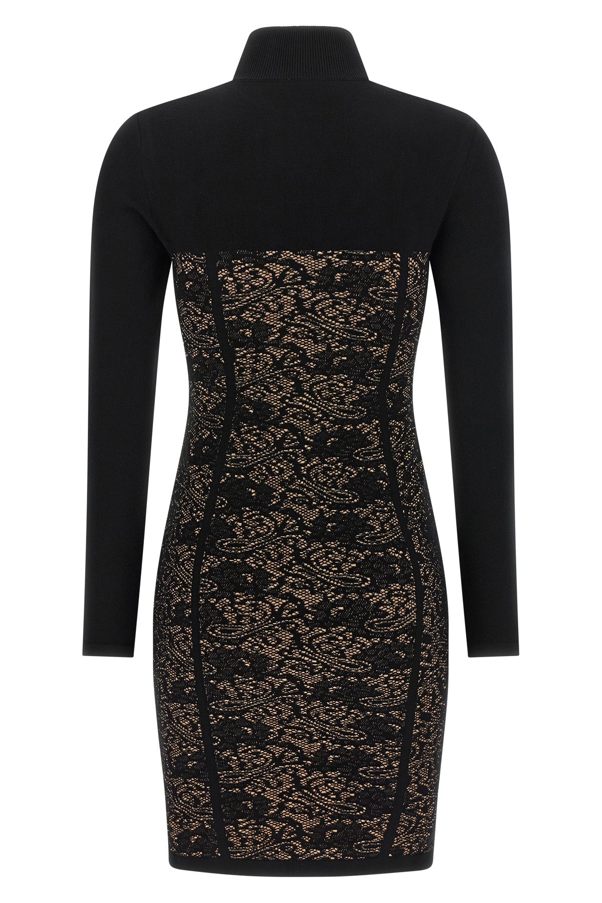 elisabetta franchi mini dress defines the silhouette through a sophisticated str