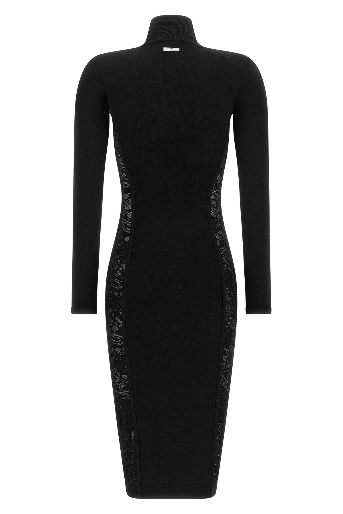 the elisabetta franchi midi dress defines a sculptural silhouette through a soph