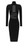 the elisabetta franchi midi dress defines a sculptural silhouette through a soph