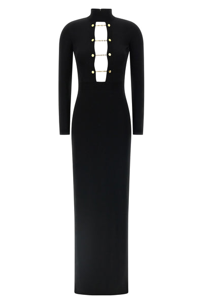 long viscose knit red carpet dress