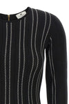 elisabetta franchi mini dress defines the silhouette through a rigorous sartoria
