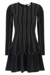 elisabetta franchi mini dress defines the silhouette through a rigorous sartoria