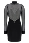mini dress in viscose and stretch cotton blend