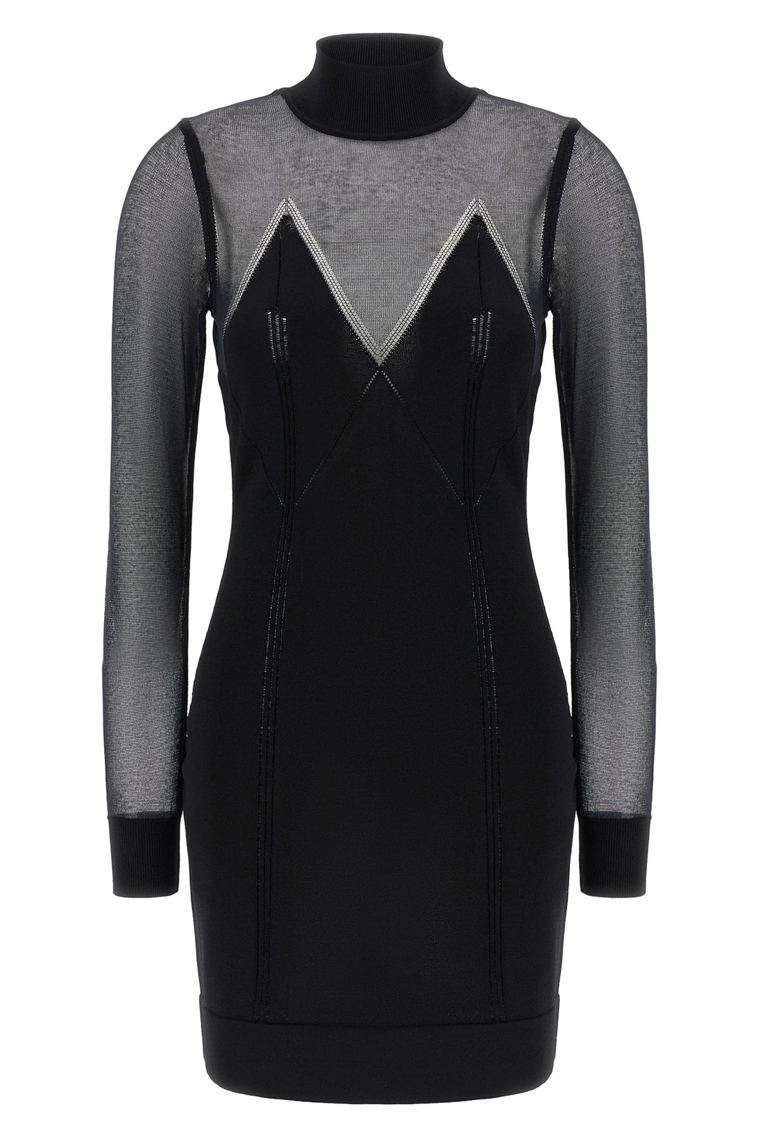 ELISABETTA FRANCHI 38 mini dress in viscose and stretch cotton blend