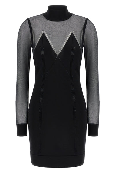 mini dress in viscose and stretch cotton blend