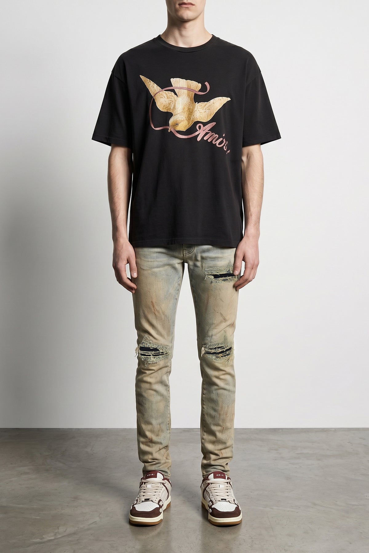 suede mx1 used-effect stretch cotton denim jeans