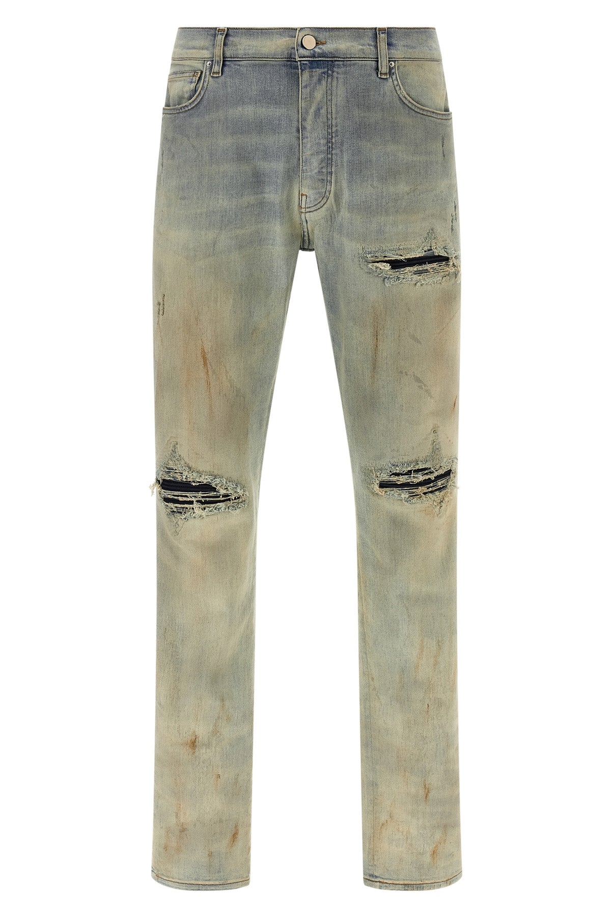 suede mx1 used-effect stretch cotton denim jeans