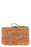 ampy clutch bag in two-tone crochet raffia