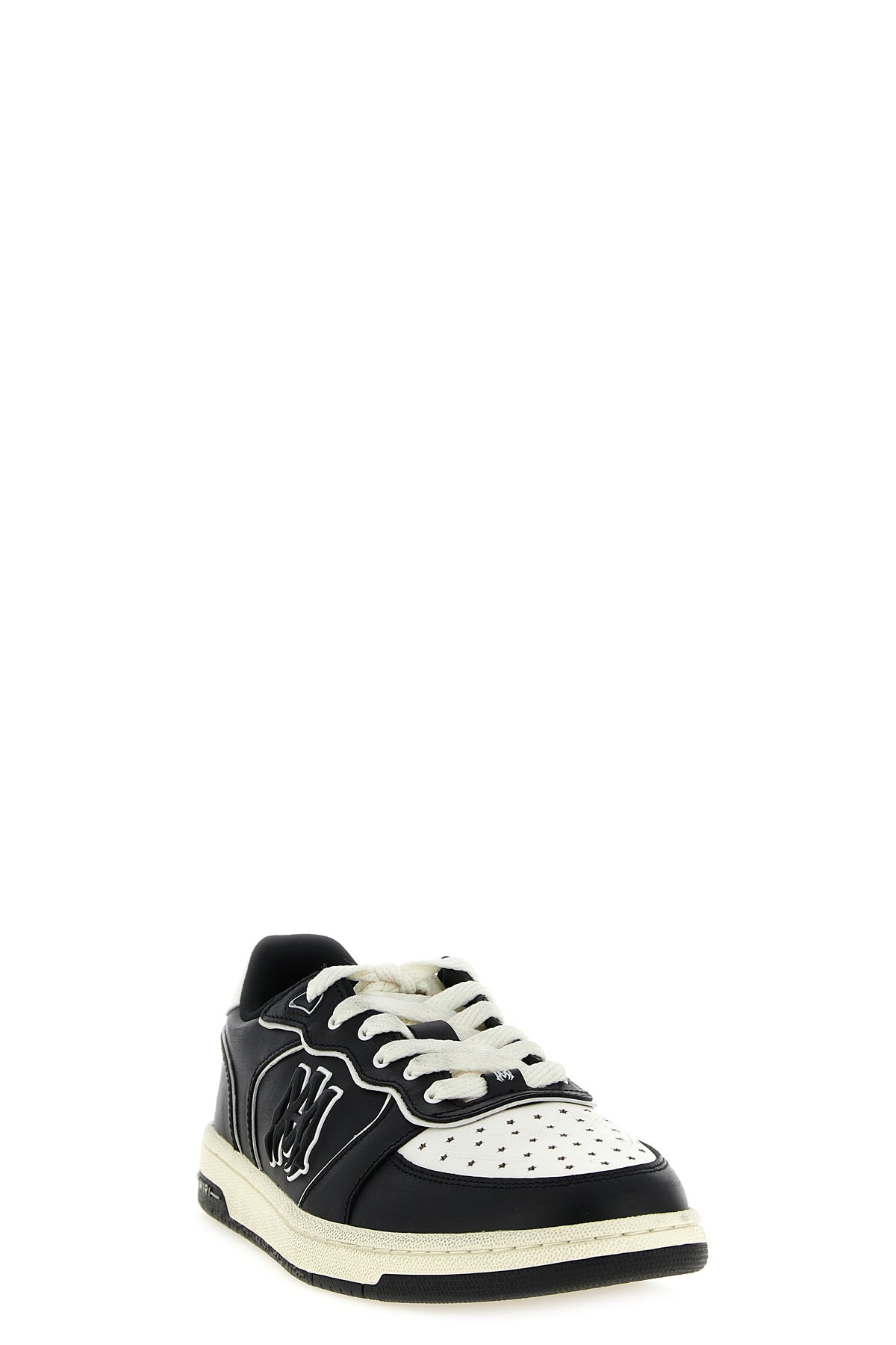 newport used-effect leather sneakers