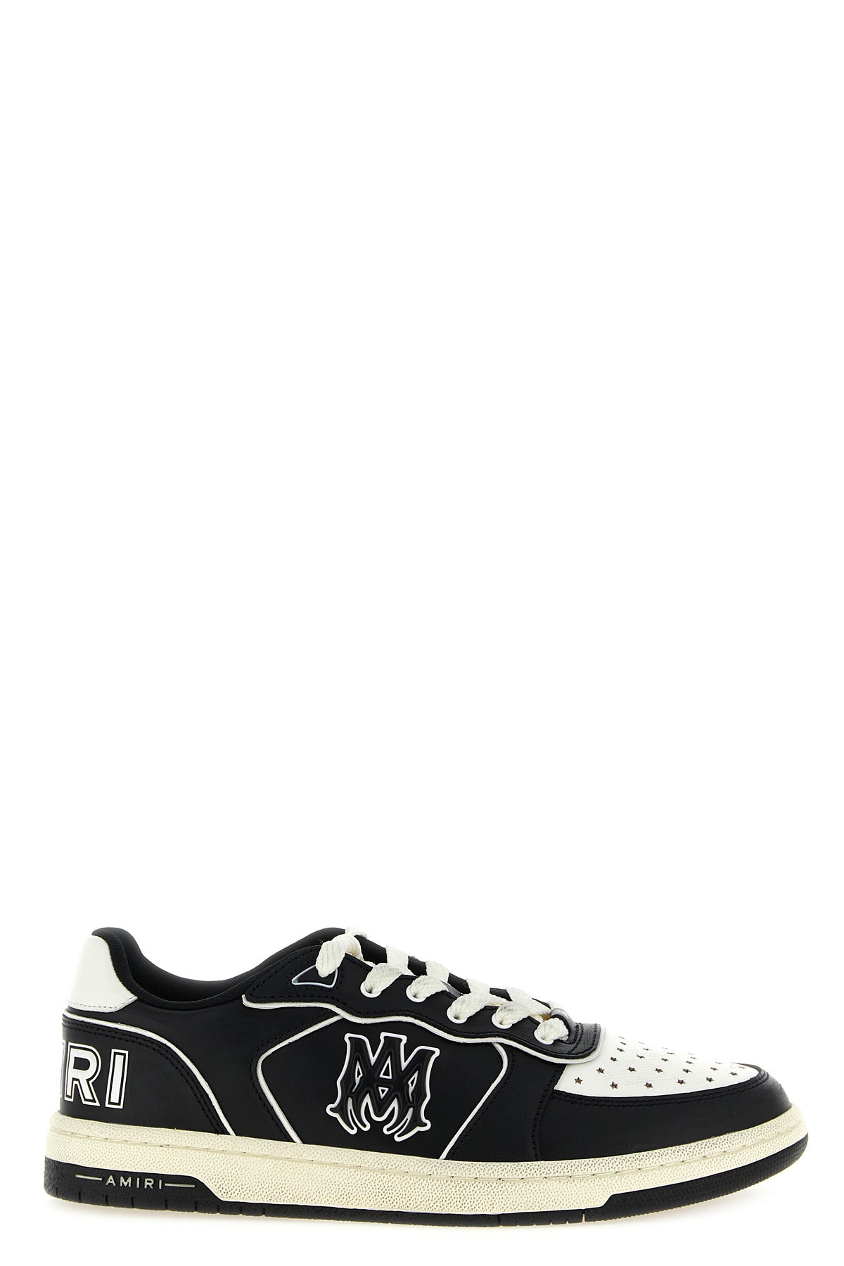 newport used-effect leather sneakers