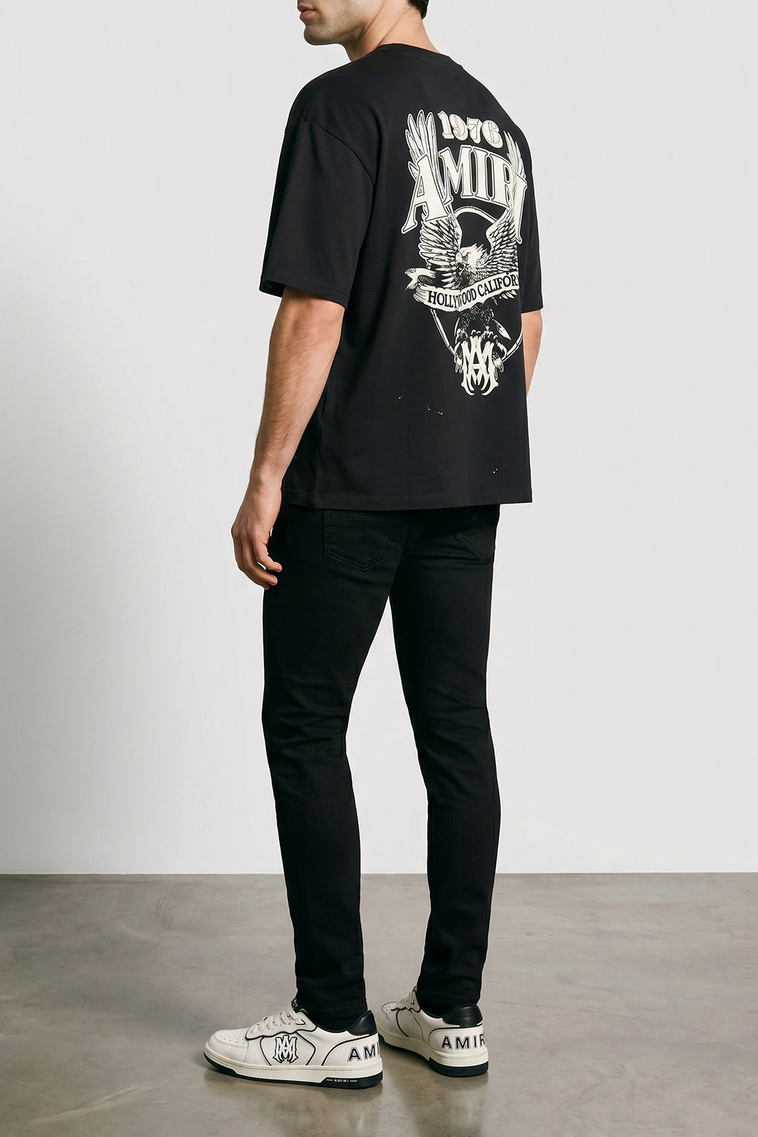 AMIRI 40 newport used-effect leather sneakers