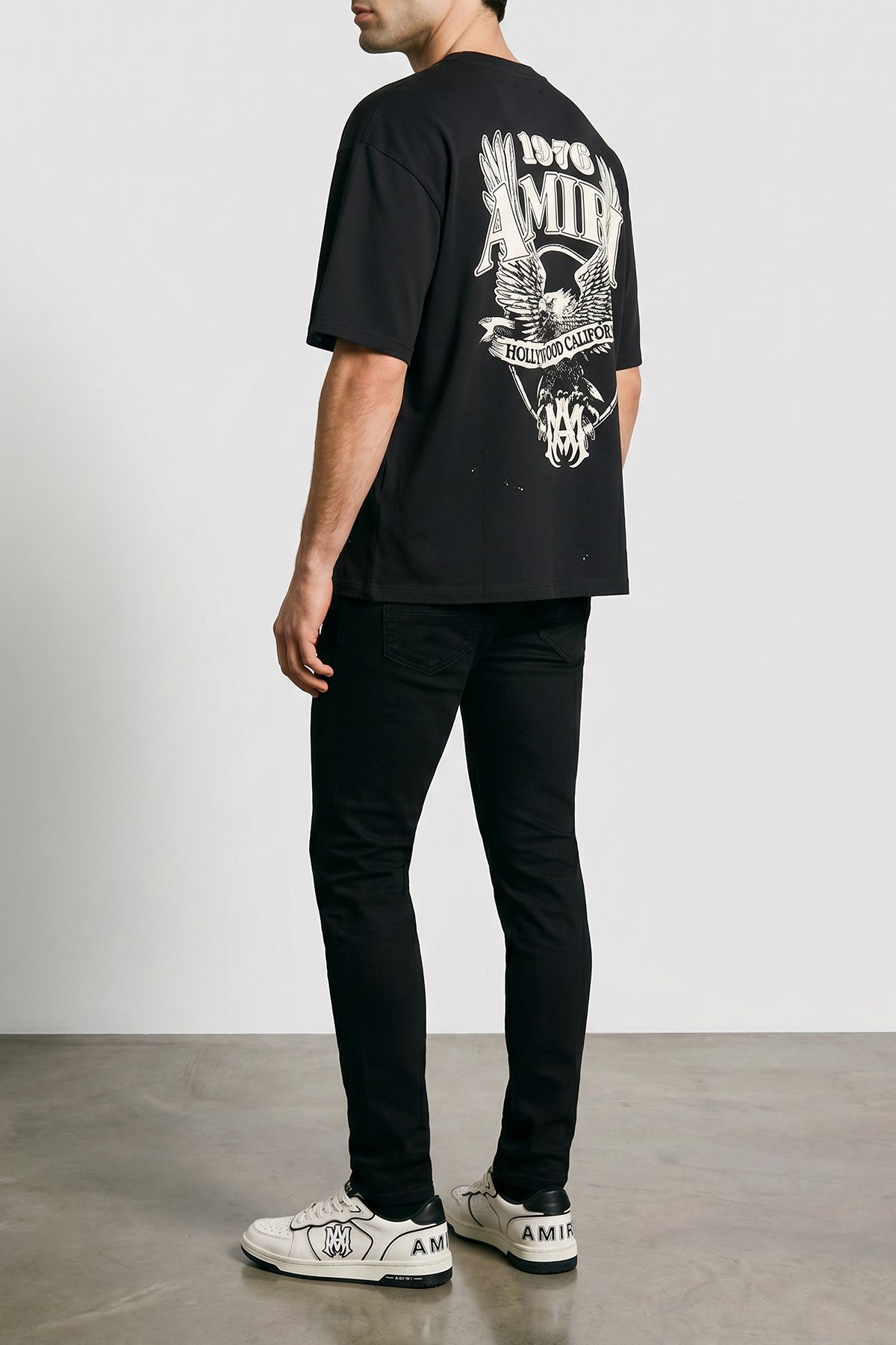 newport used-effect leather sneakers