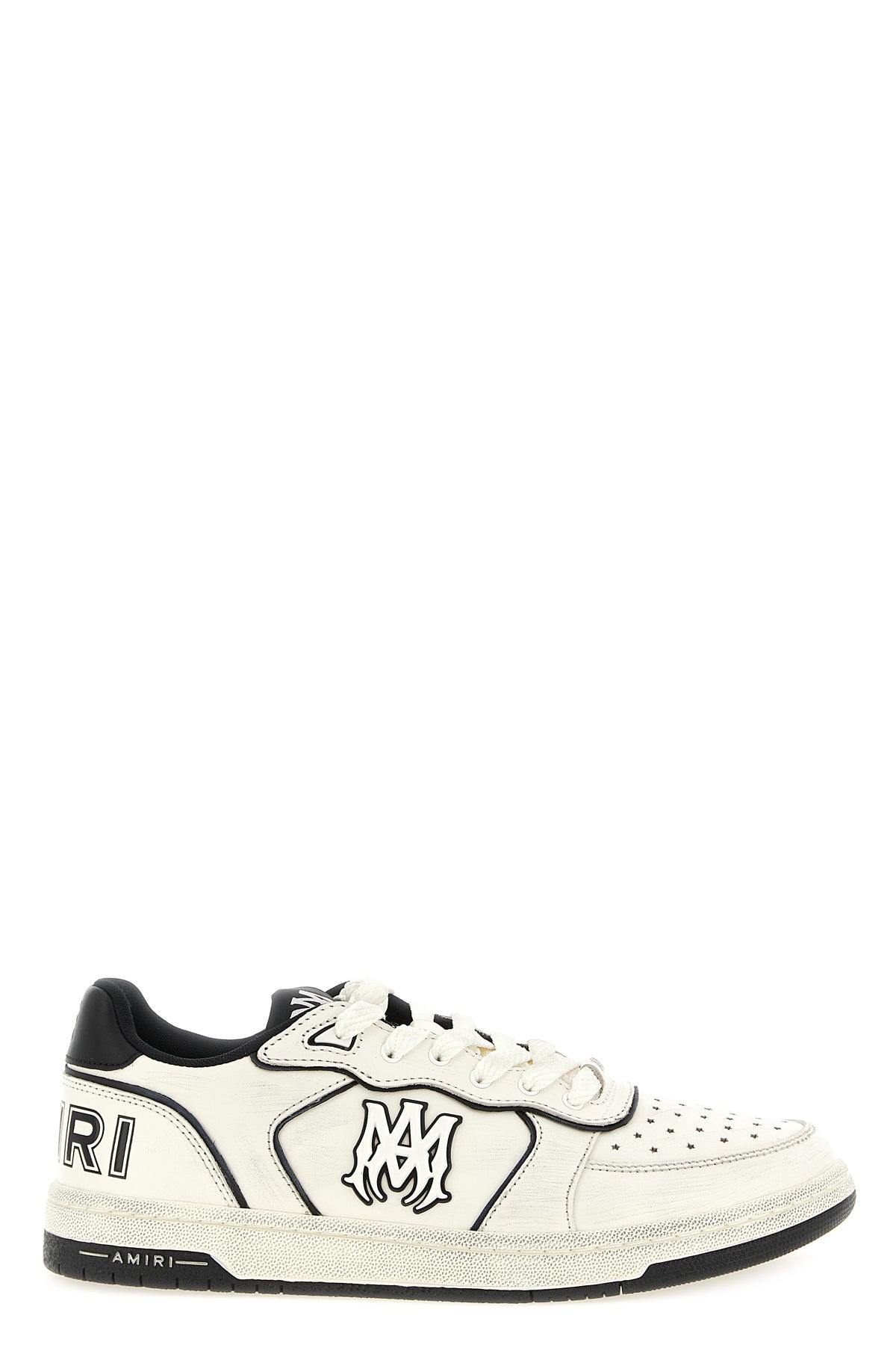 newport used-effect leather sneakers