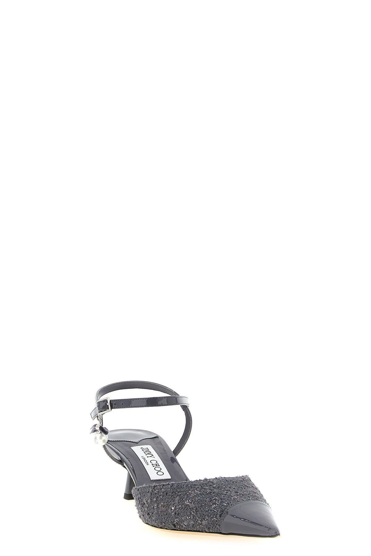 aren patent leather and lamé thread patent leather slingbacks