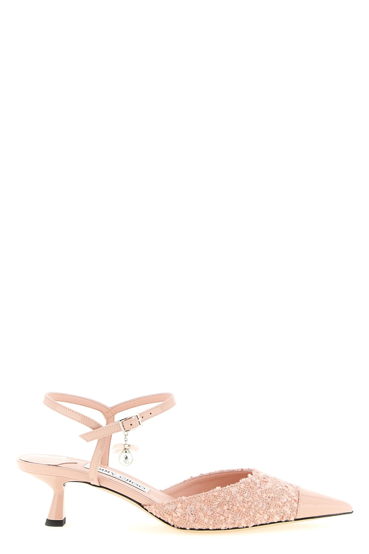 aren patent leather and lamé thread patent leather slingbacks