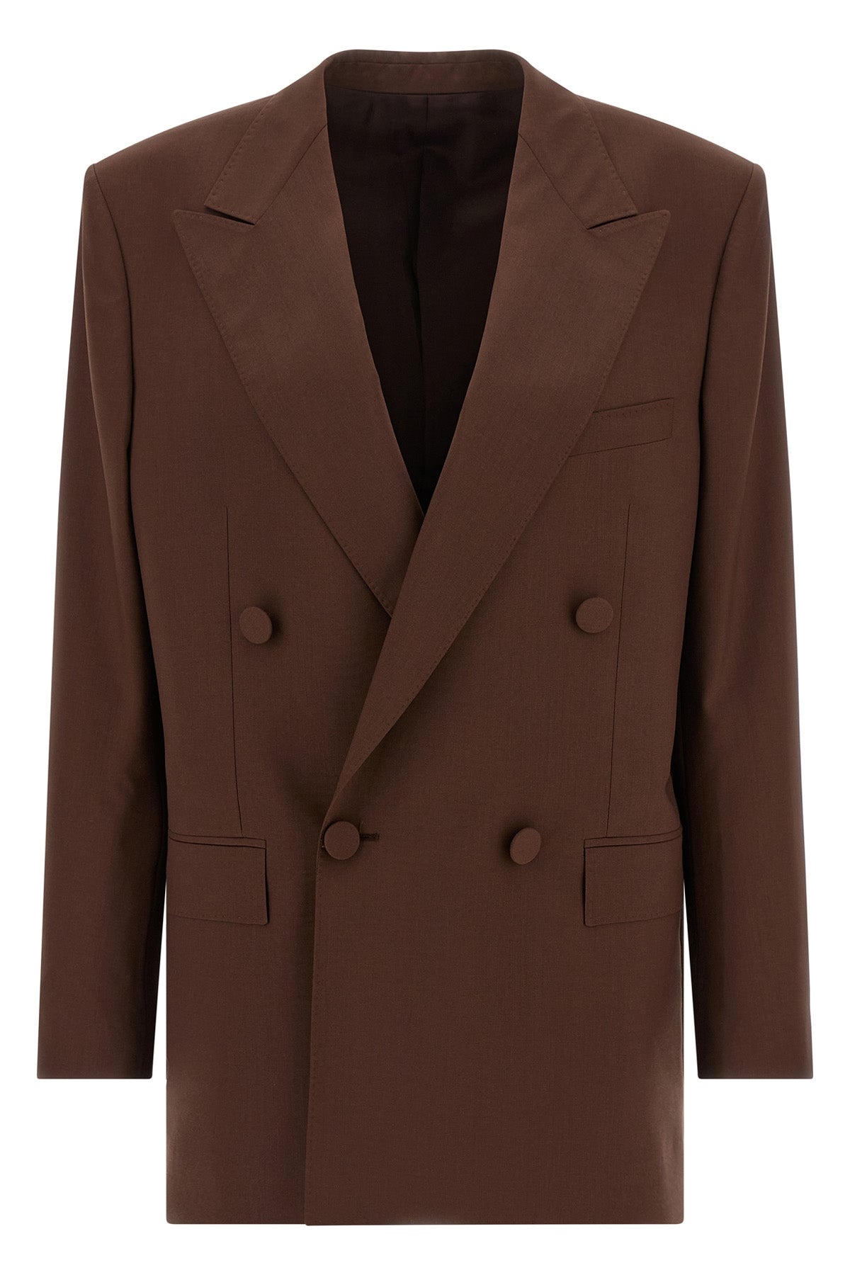 amedeo double-breasted light wool blazer