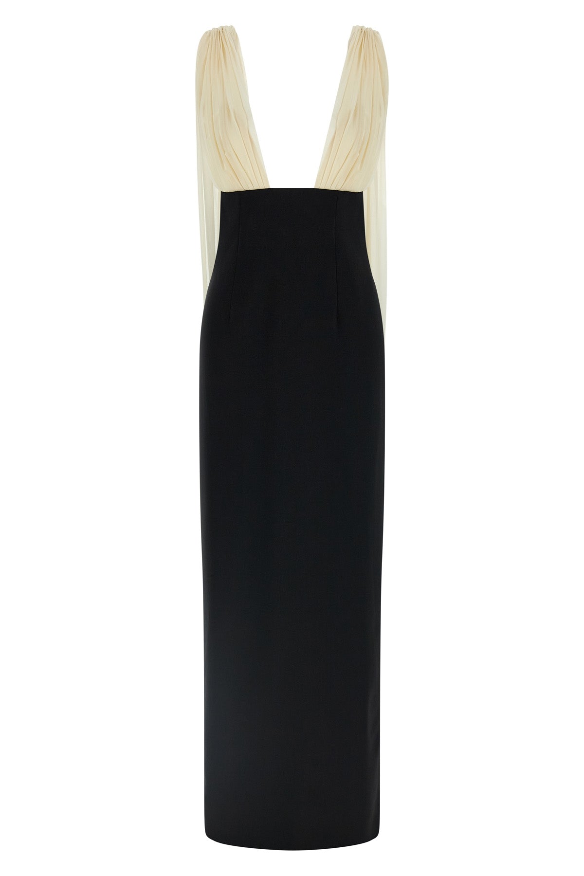 long mara dress in stretch virgin wool of medium weight