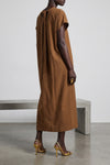 long nicla dress in cotton poplin