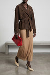 flaminia short suede robe trench coat