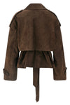 flaminia short suede robe trench coat