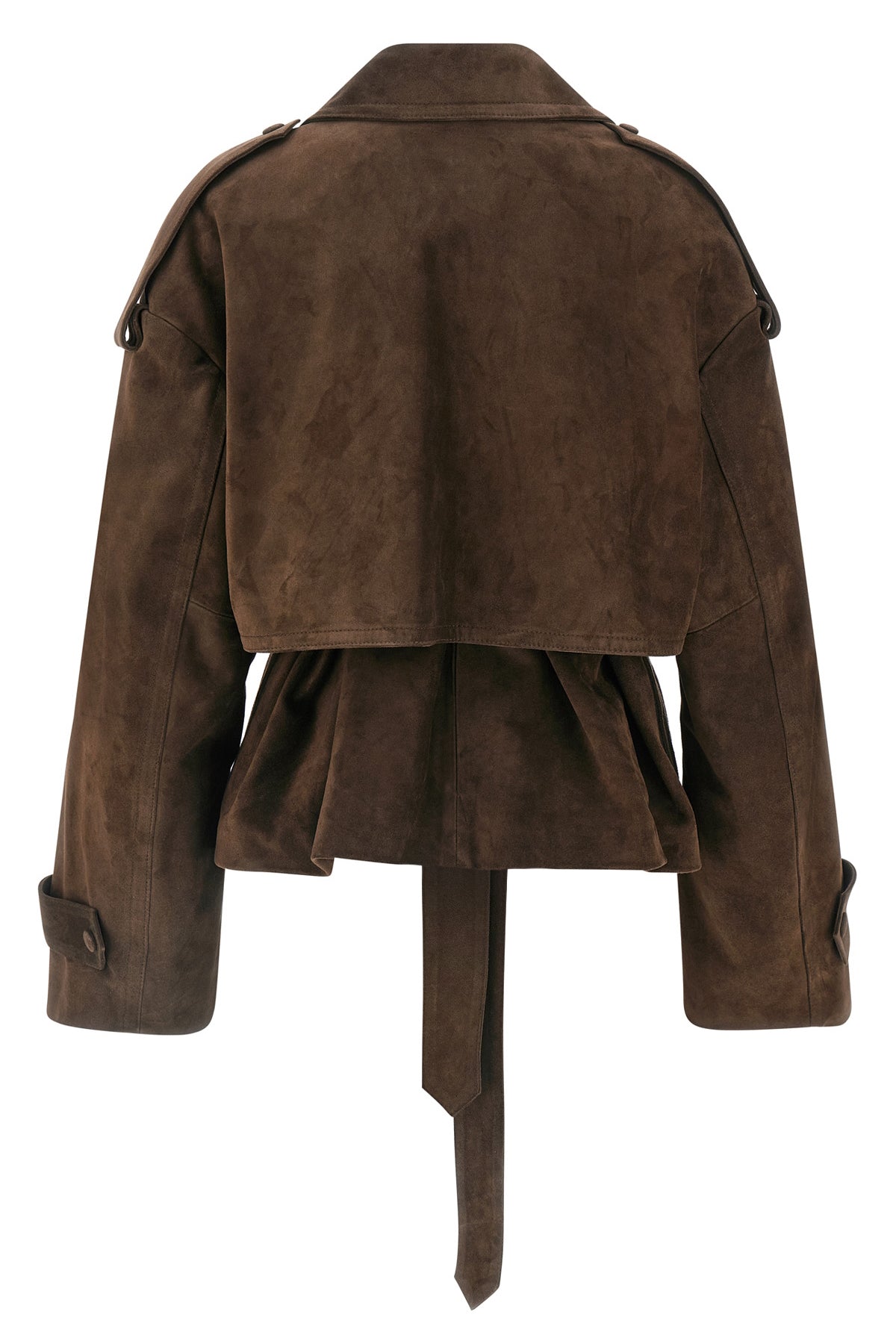flaminia short suede robe trench coat