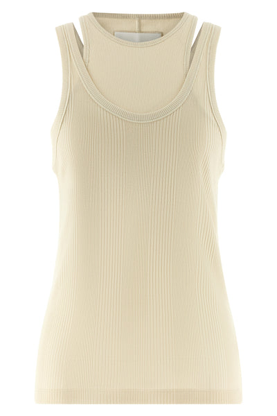 filippa ribbed stretch cotton top