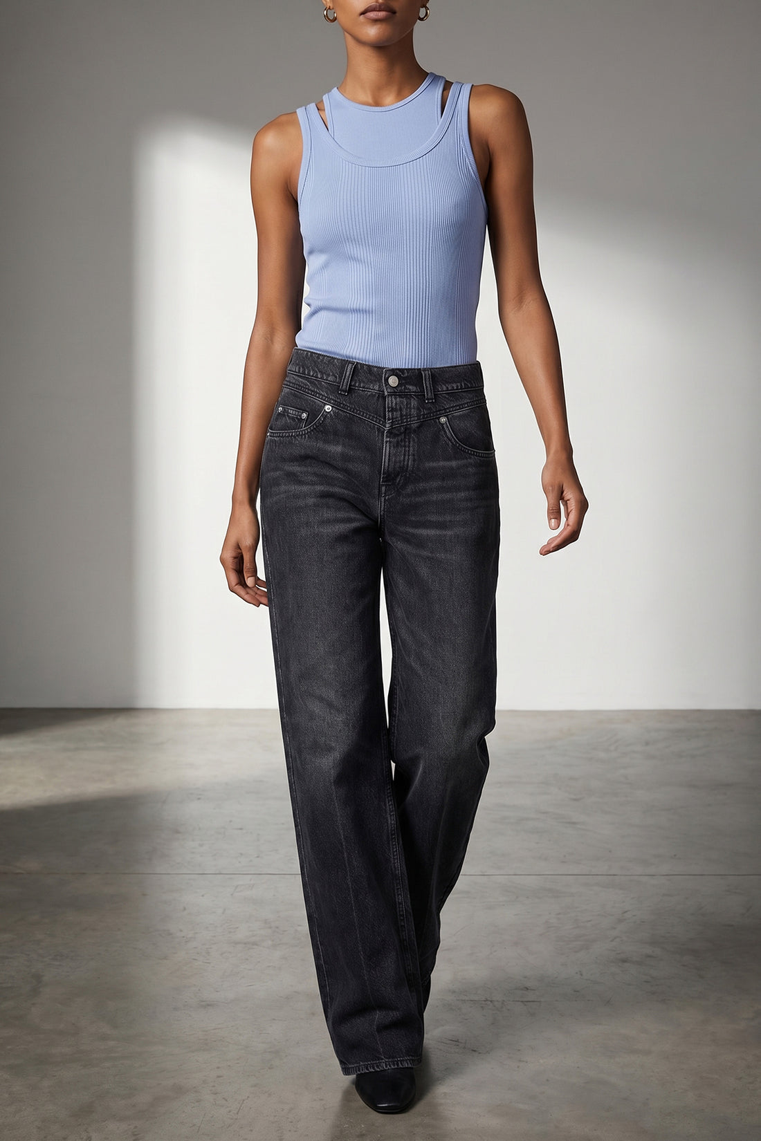 ARMARIUM M filippa ribbed stretch cotton top