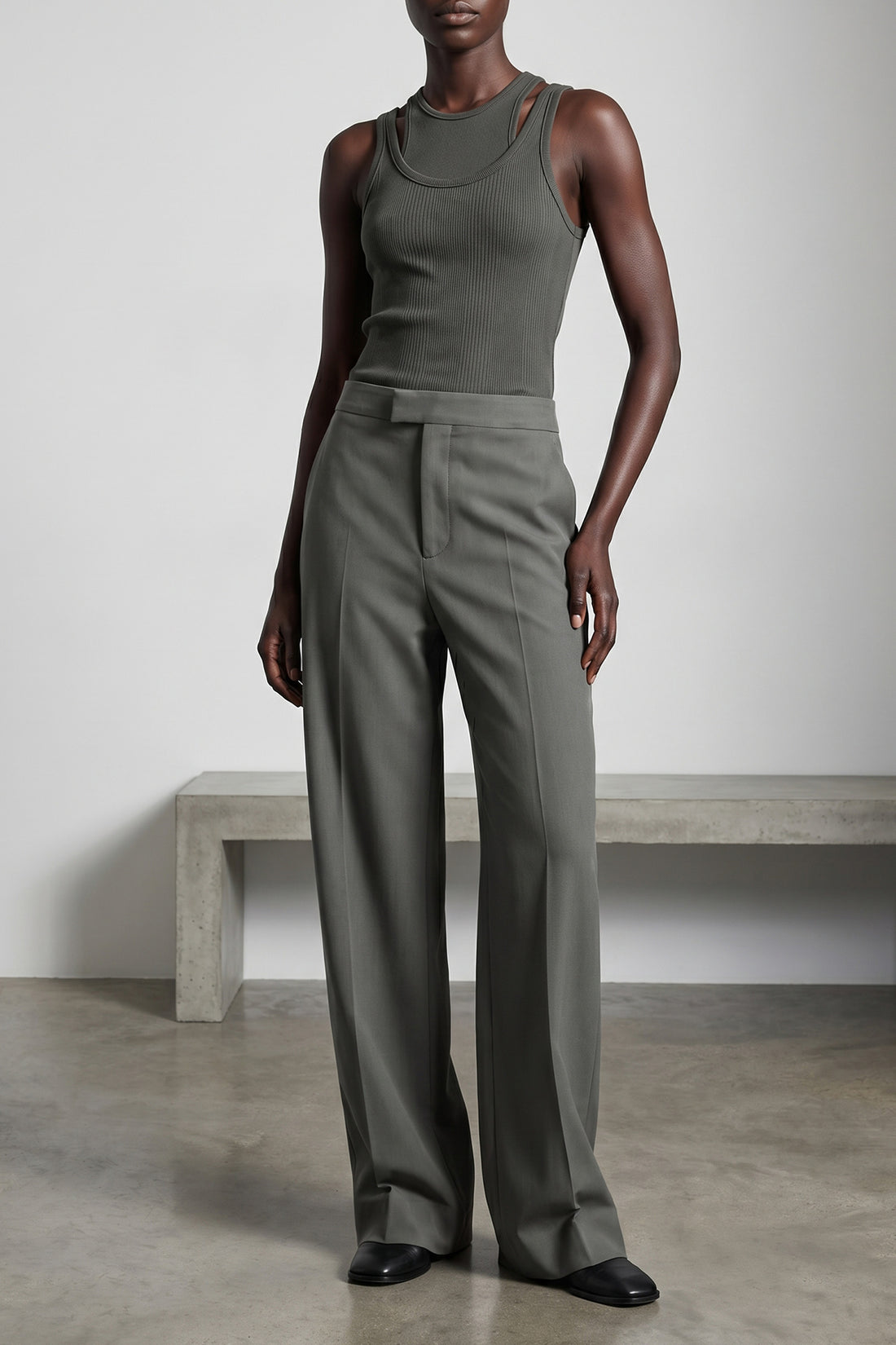 ARMARIUM M filippa ribbed stretch cotton top