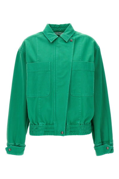 arturo cropped jacket in garment-dyed cotton drill