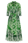 all over print cotton muslin aster midi dress