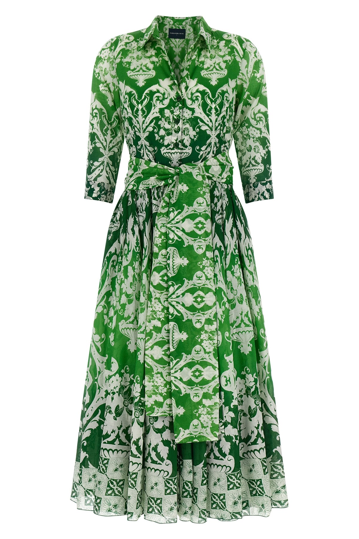 all over print cotton muslin aster midi dress