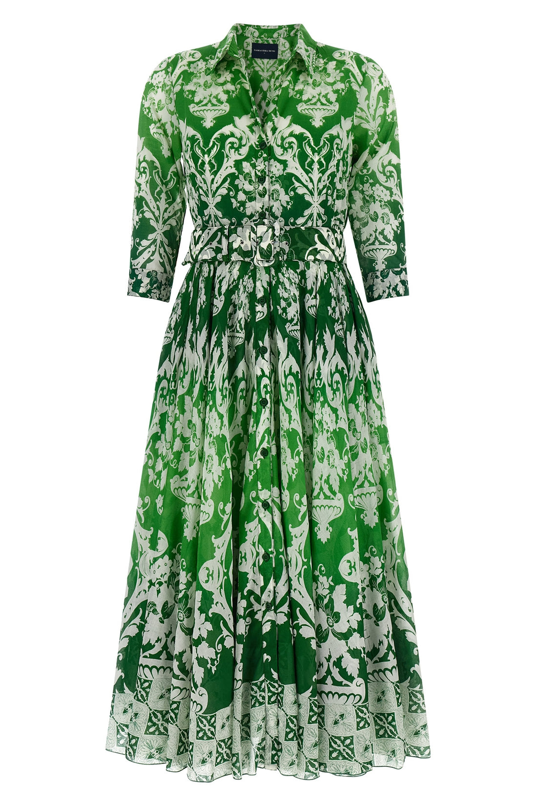 SAMANTHA SUNG 4 all over print cotton muslin aster midi dress