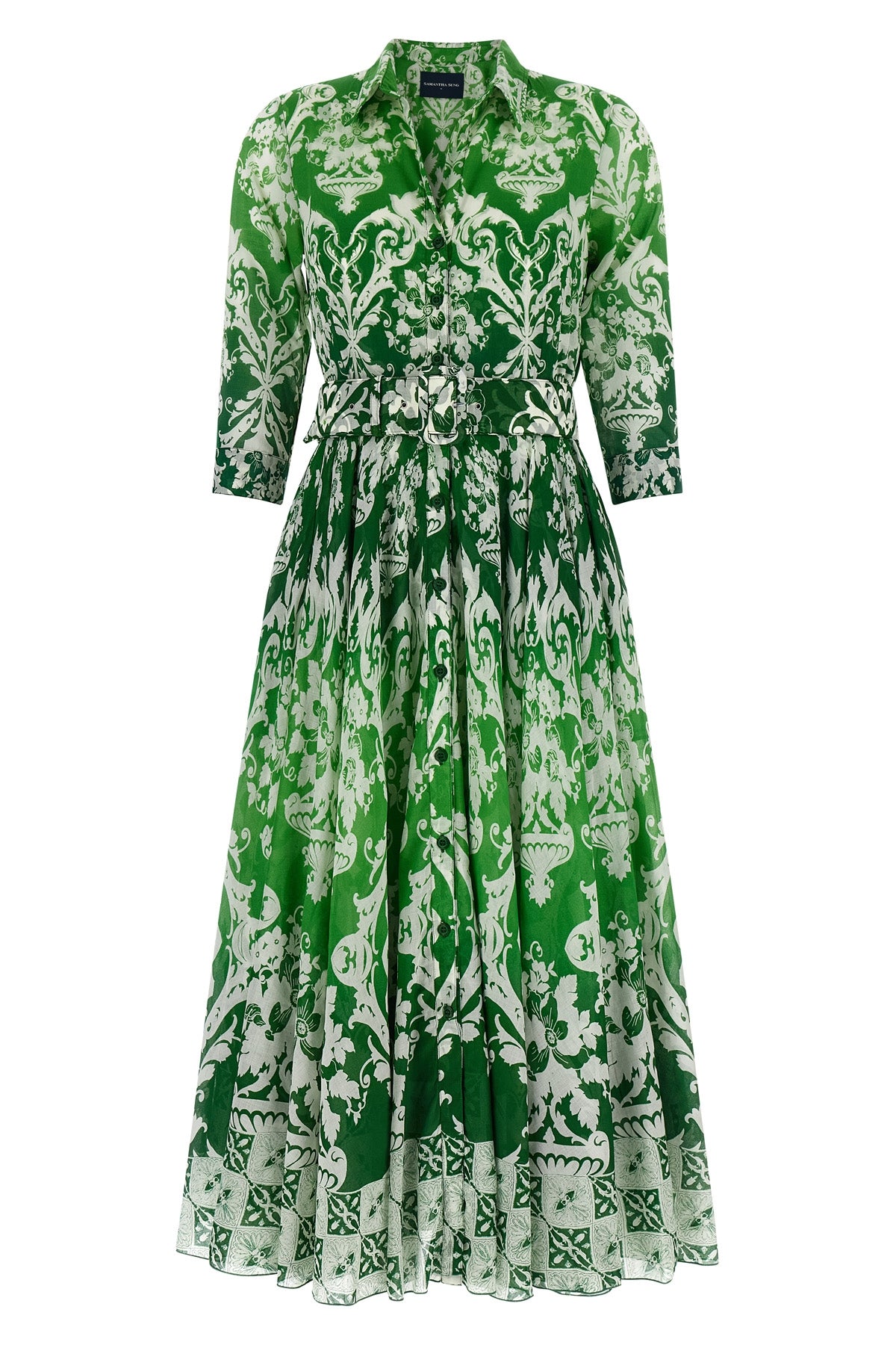 all over print cotton muslin aster midi dress