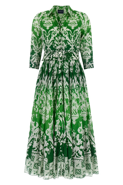 all over print cotton muslin aster midi dress