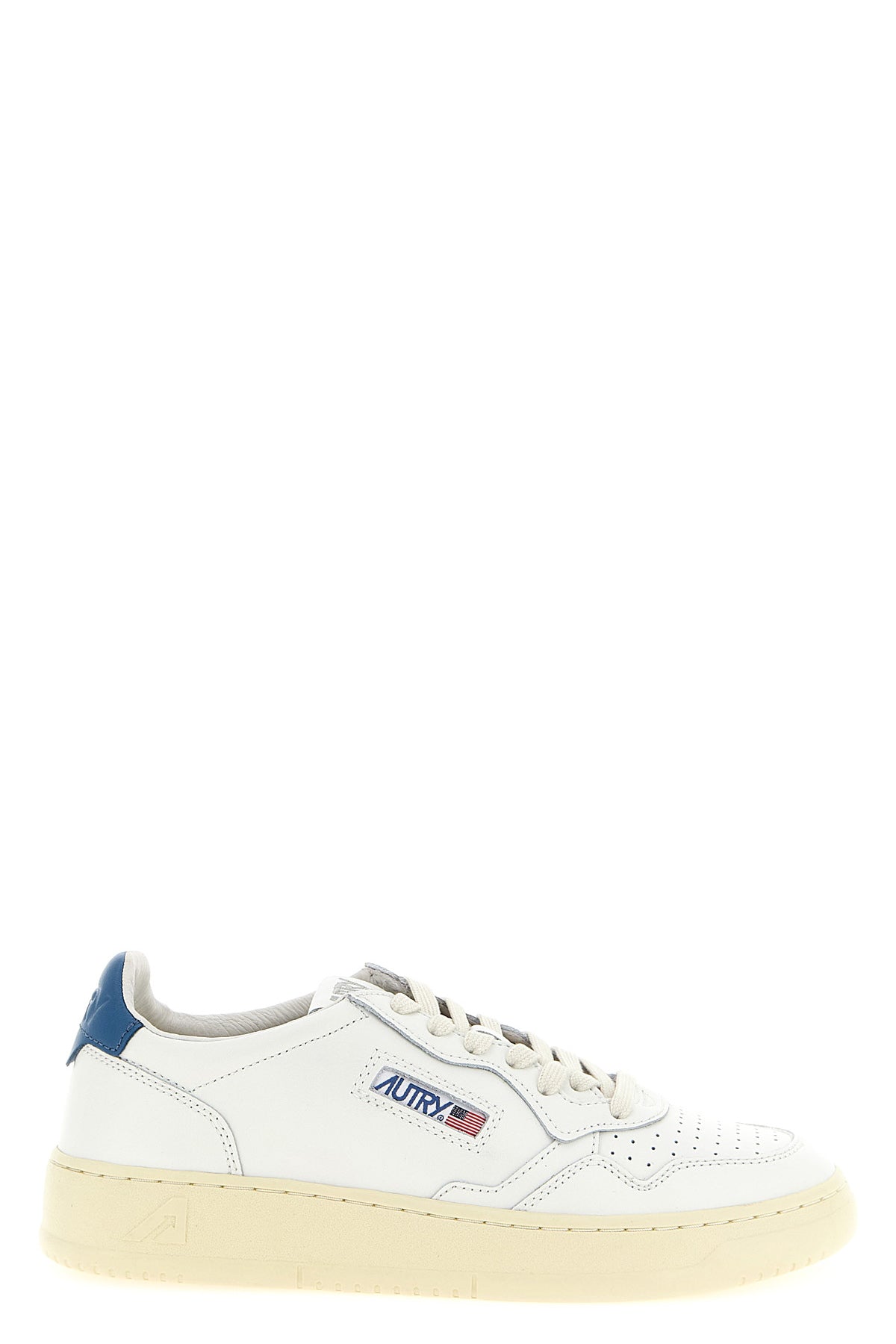 the autry medalist low sneaker features a structured silhouette