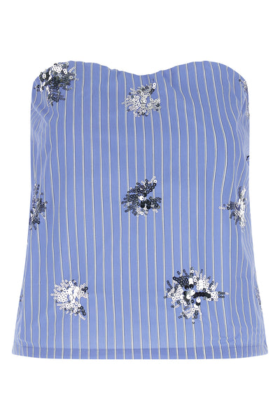 aura striped cotton poplin top