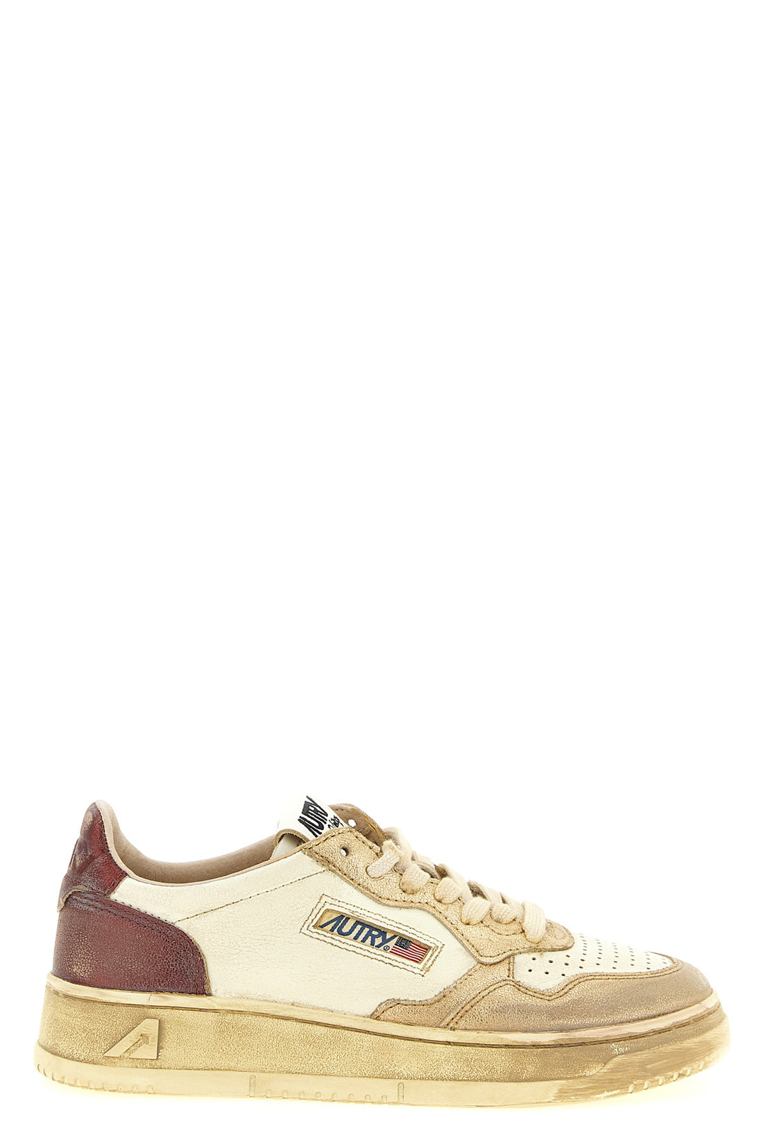 AUTRY 36 medalist low super vintage used-effect leather sneakers
