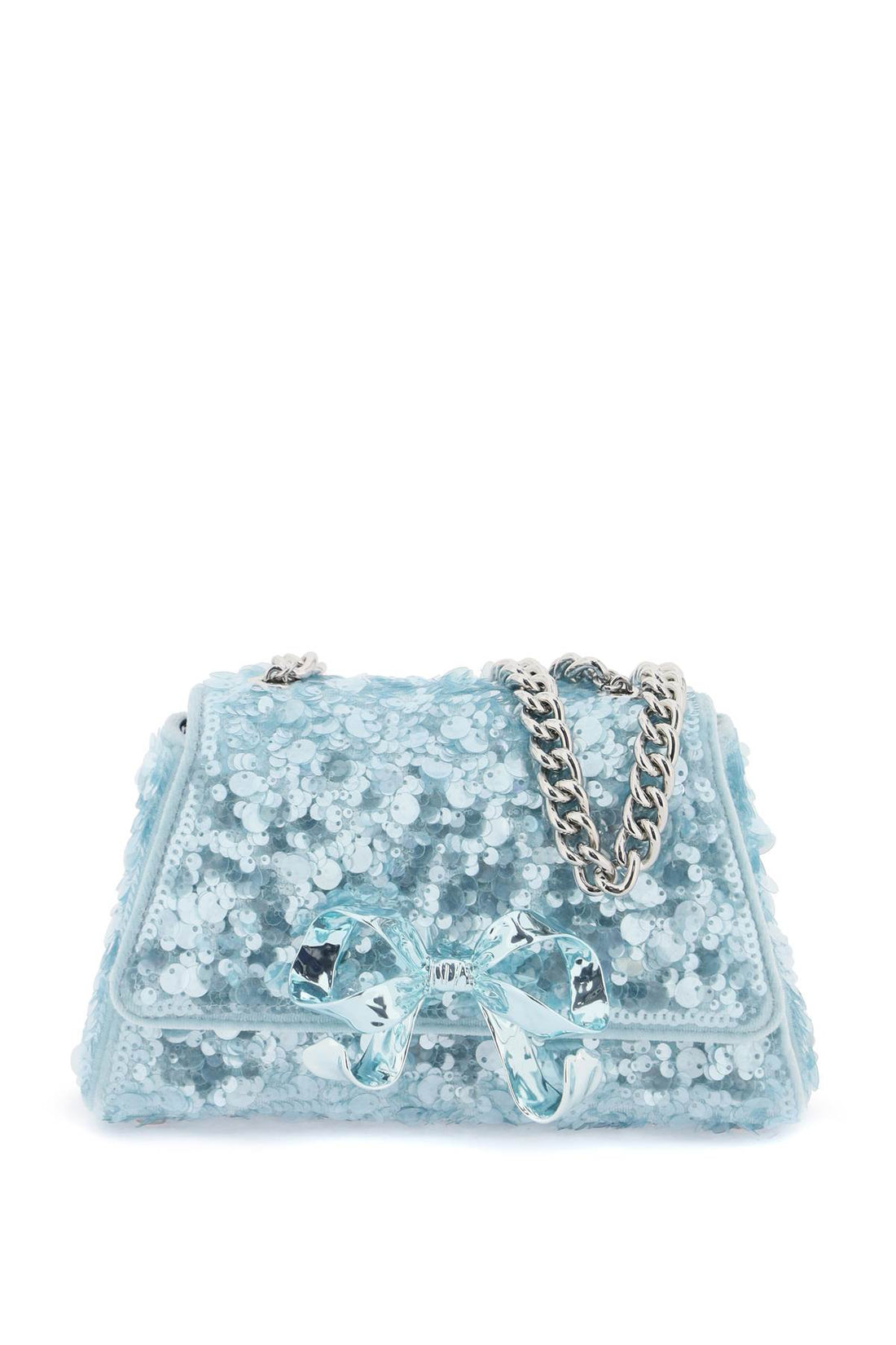 sequined bow mini shoulder bag