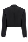 cropped single-breasted stretch wool blazer