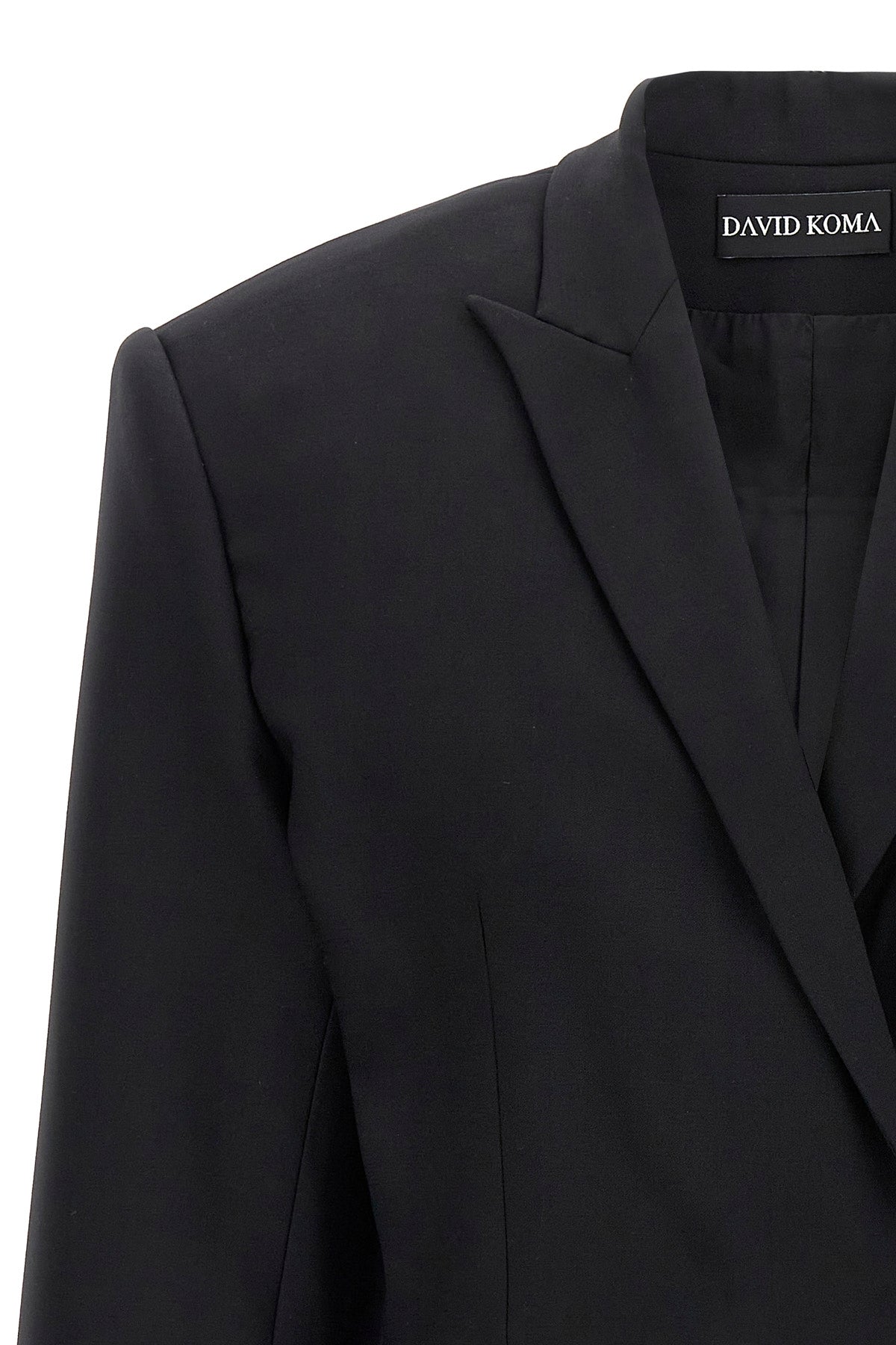 cropped single-breasted stretch wool blazer