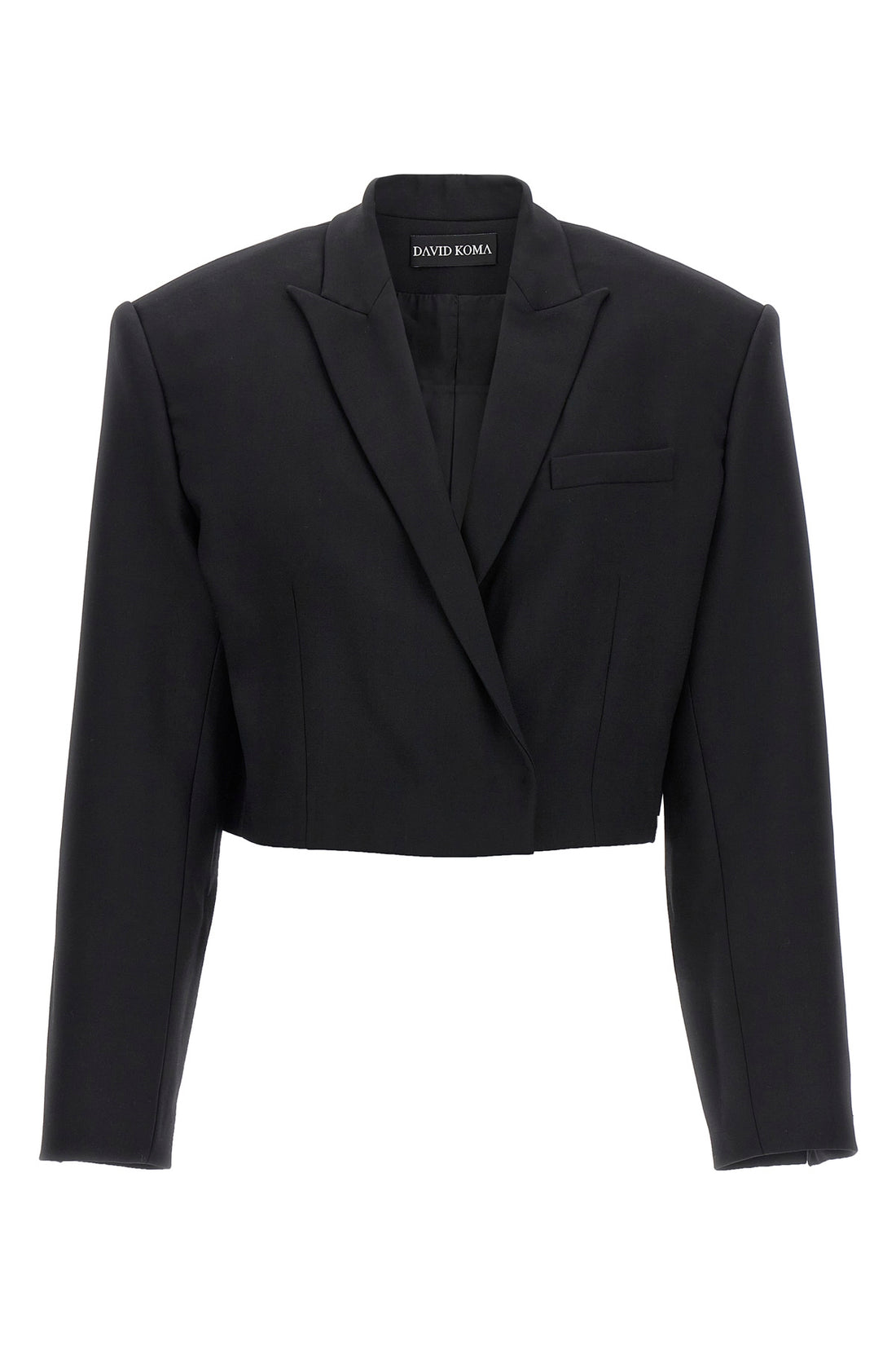 DAVID KOMA 6 cropped single-breasted stretch wool blazer